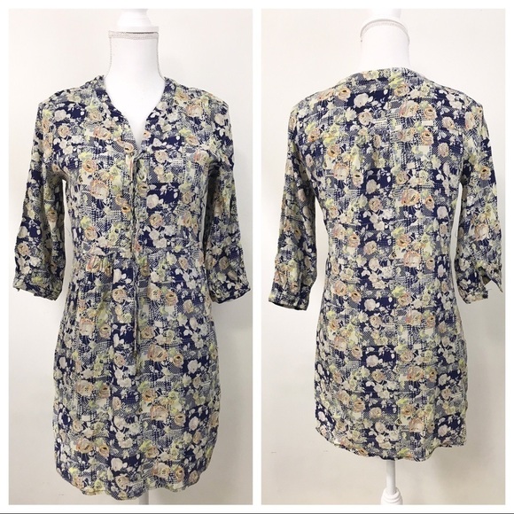 Skies are Blue Dress Tunic Floral Lined Medium. - Picture 1 of 8
